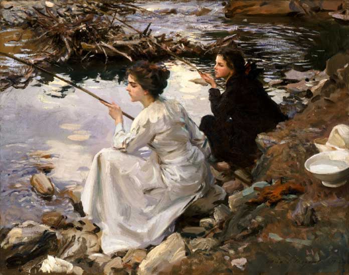 John Singer Sargent - Two Girls Fishing